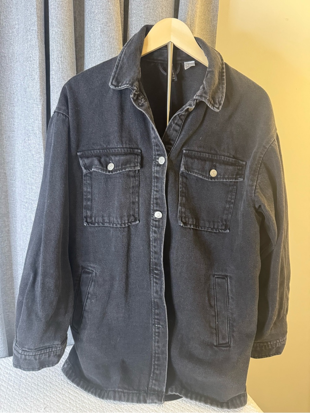 Divided Black Button-Front Shirt Jacket - Picture 6 of 6